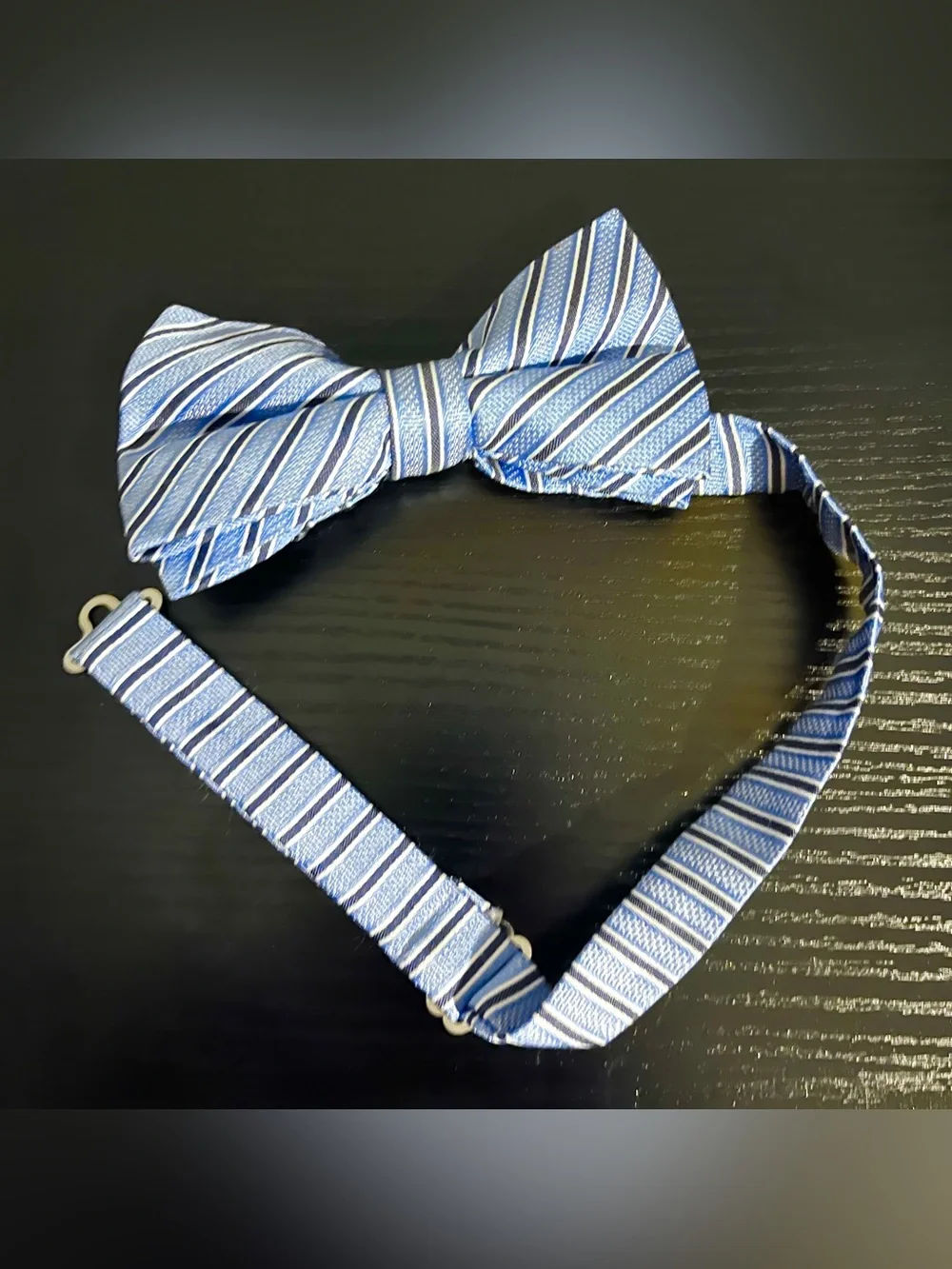 Classic Blue Striped Men's Bow Tie